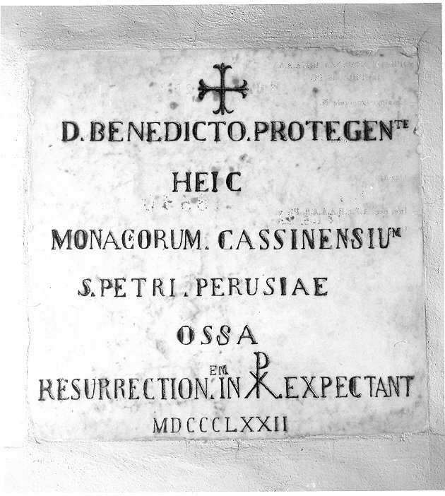 lapide commemorativa, opera isolata - bottega umbra (sec. XIX)