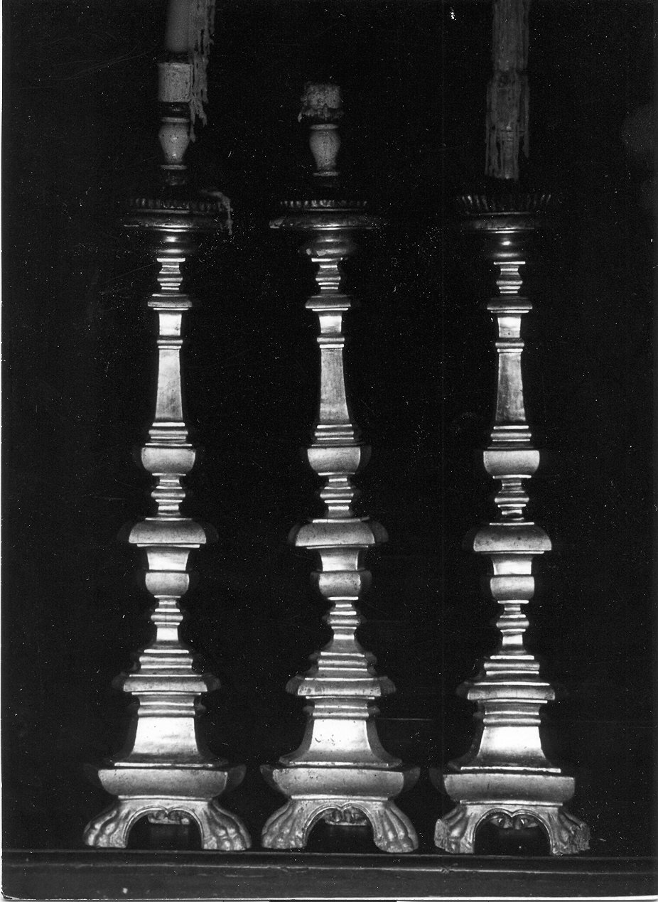 candeliere, serie - bottega umbra (sec. XVIII)