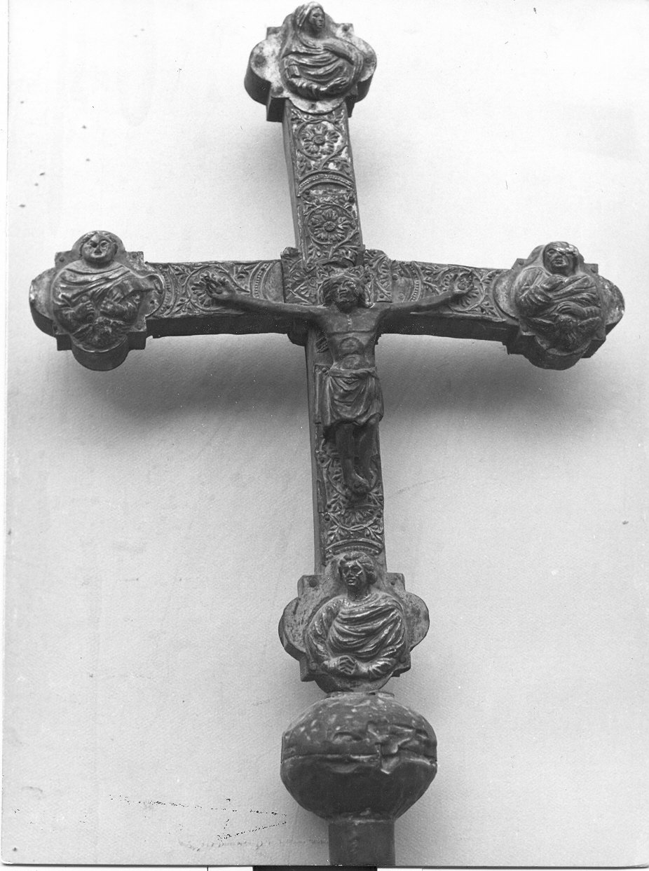 croce processionale, opera isolata - bottega umbra, bottega abruzzese (sec. XIV)