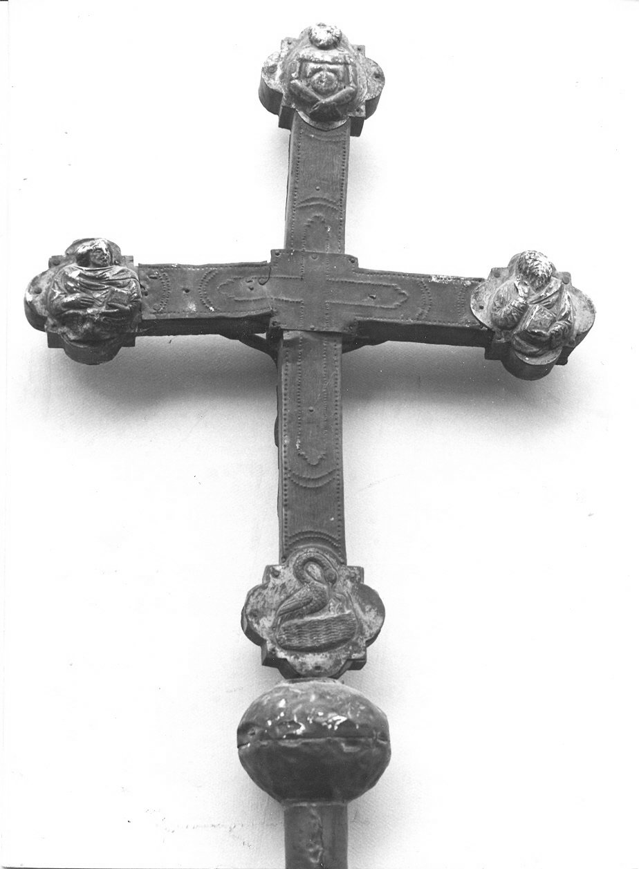 croce processionale, opera isolata - bottega umbra, bottega abruzzese (sec. XIV)