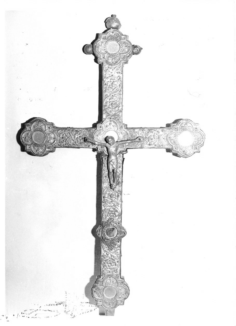 croce processionale, opera isolata - bottega Italia centrale (sec. XV)