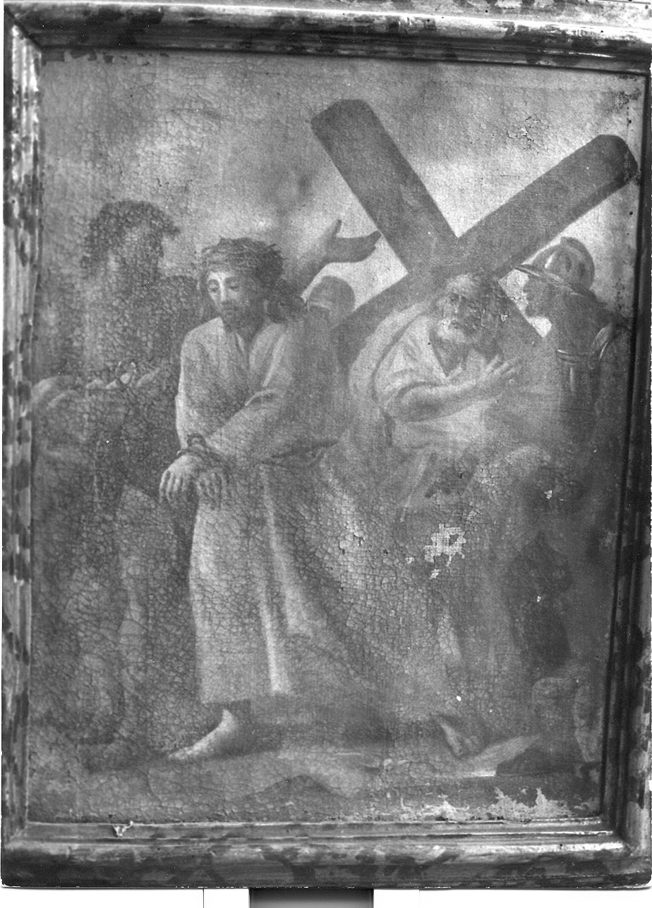 stazione V: Gesù aiutato da Simone il Cireneo a portare la croce (dipinto, elemento d'insieme) - ambito Italia centrale (sec. XVII)