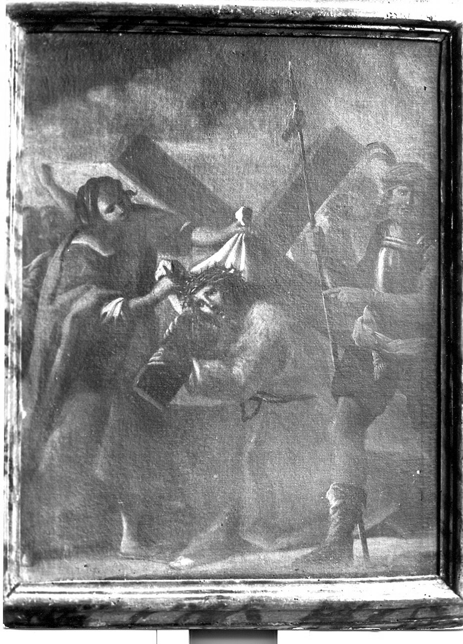 stazione VI: Gesù asciugato dalla Veronica (dipinto, elemento d'insieme) - ambito Italia centrale (sec. XVII)