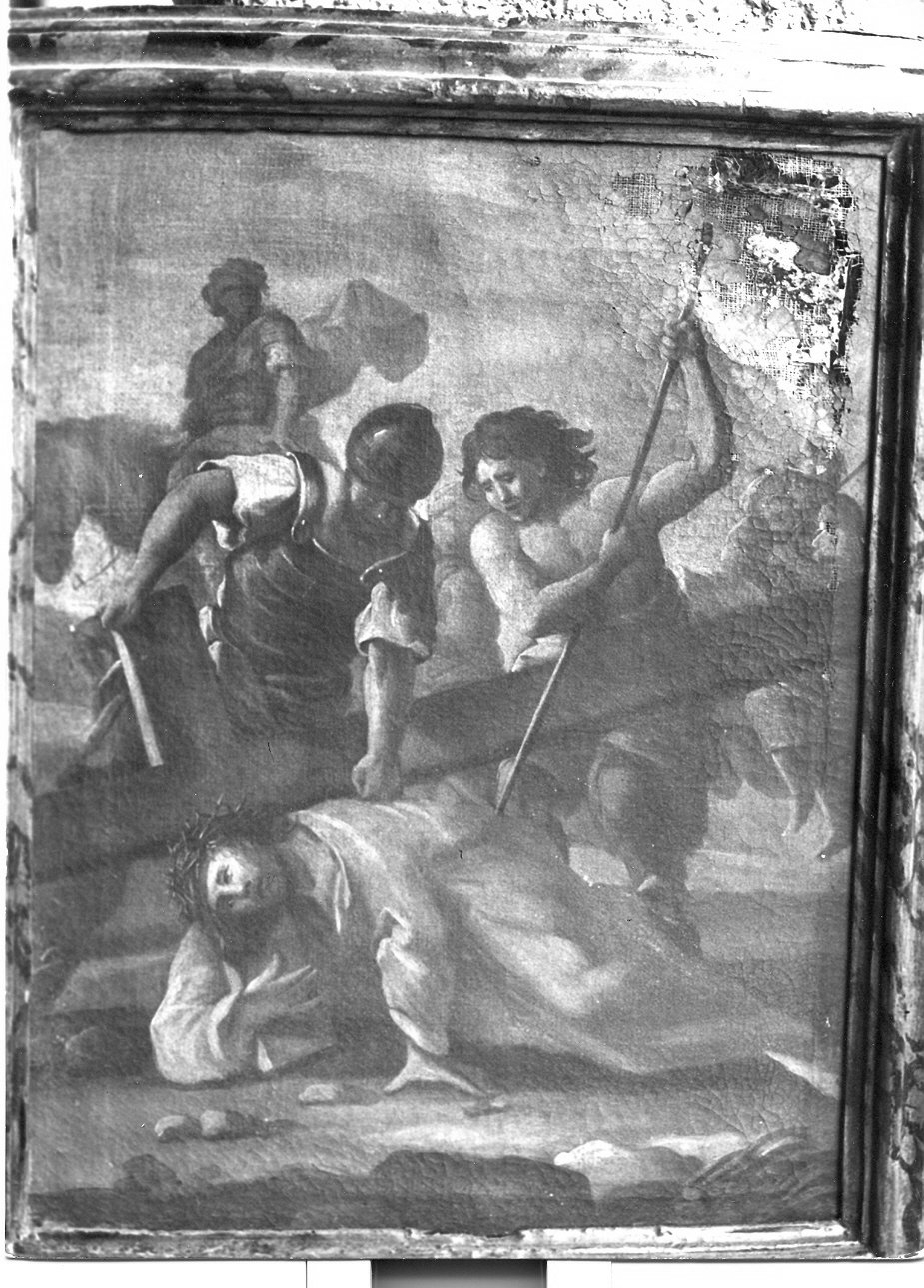 stazione III: Gesù cade sotto la croce la prima volta (dipinto, elemento d'insieme) - ambito Italia centrale (sec. XVII)