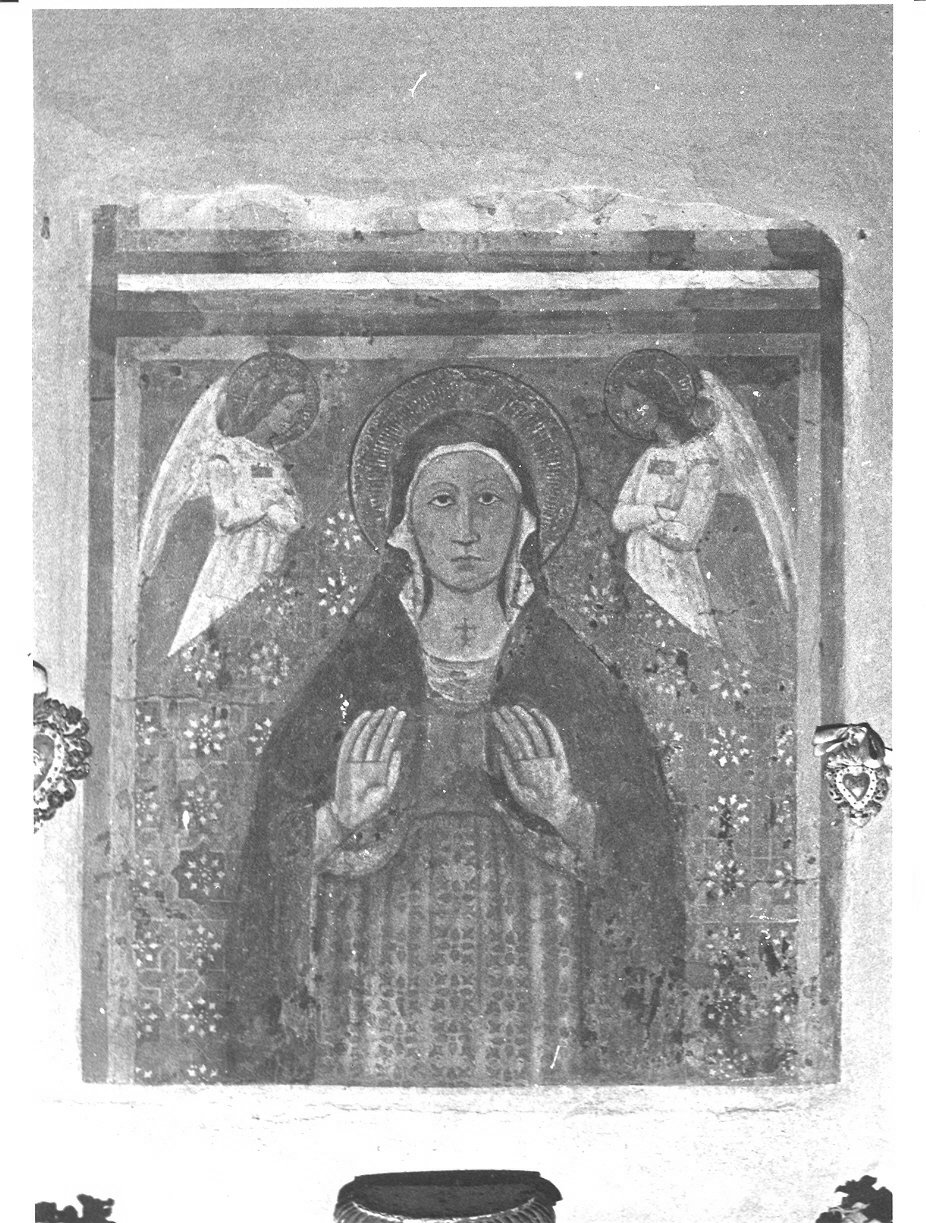 Madonna con personaggi che implorano il suo aiuto (dipinto, opera isolata) - ambito umbro (seconda metà sec. XV)
