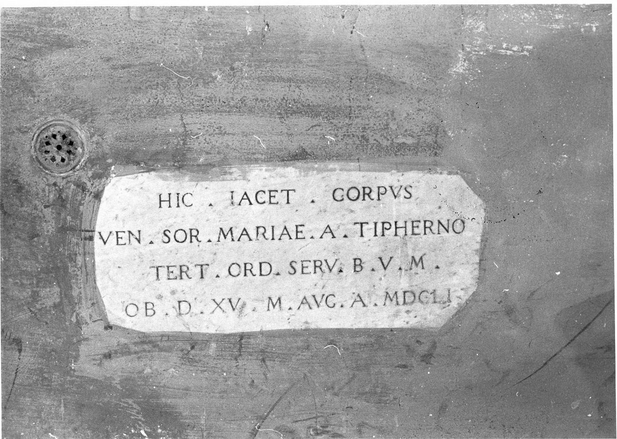 lapide tombale, opera isolata - bottega umbra (sec. XVII)