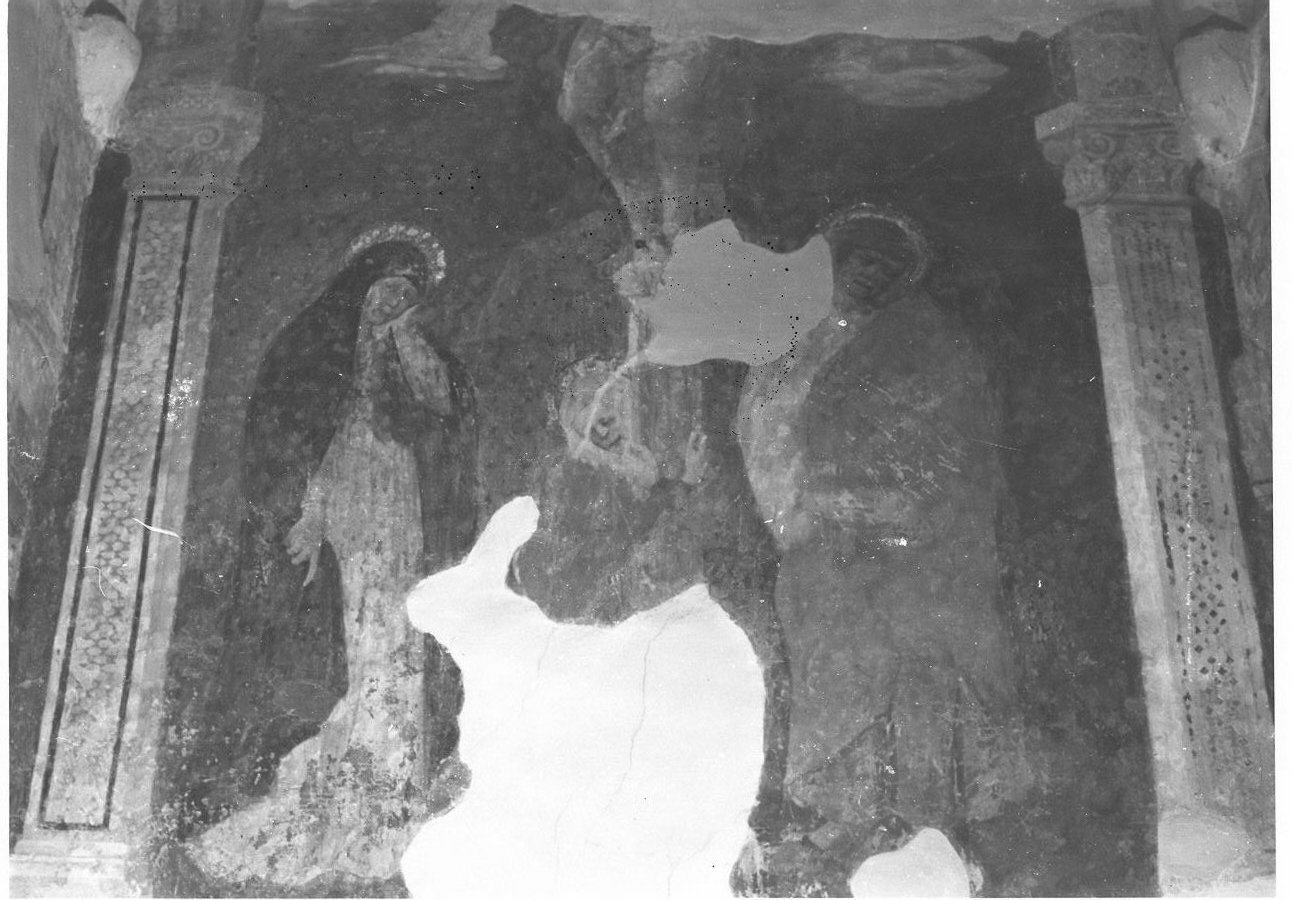 crocifissione di Cristo (dipinto, ciclo) - ambito aretino (metà sec. XV)