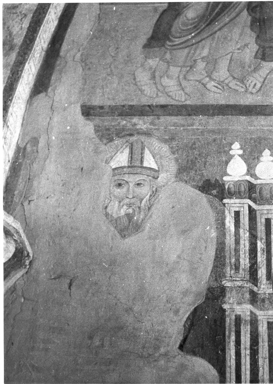 San Basilio vescovo, Santo vescovo (dipinto, frammento) - ambito Italia centrale (fine sec. XIII)