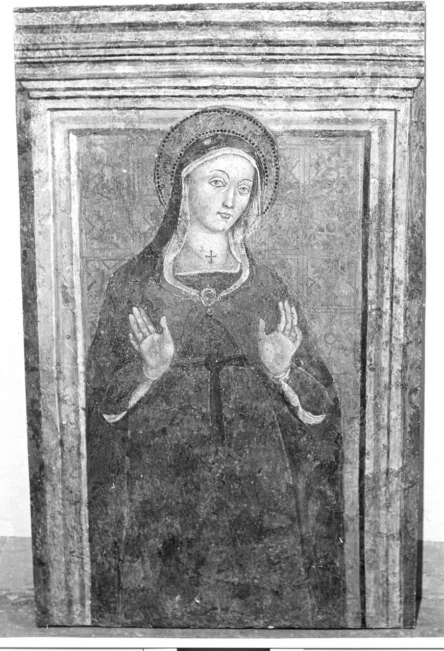 Madonna con personaggi che implorano il suo aiuto (dipinto, opera isolata) - ambito umbro (sec. XVI)
