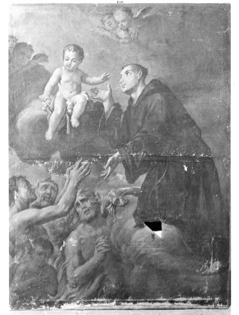 Sant'Antonio da Padova e le anime purganti, Sant'Antonio da Padova (dipinto, opera isolata) di Busti Francesco (attribuito) (sec. XVIII)
