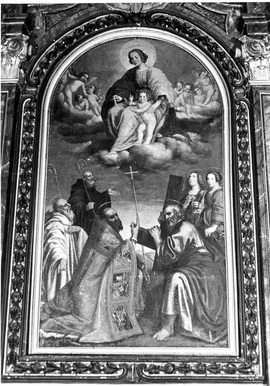 Madonna con Bambino e Santi (dipinto, elemento d'insieme) di Amadei Stefano (attribuito) (prima metà sec. XVII)