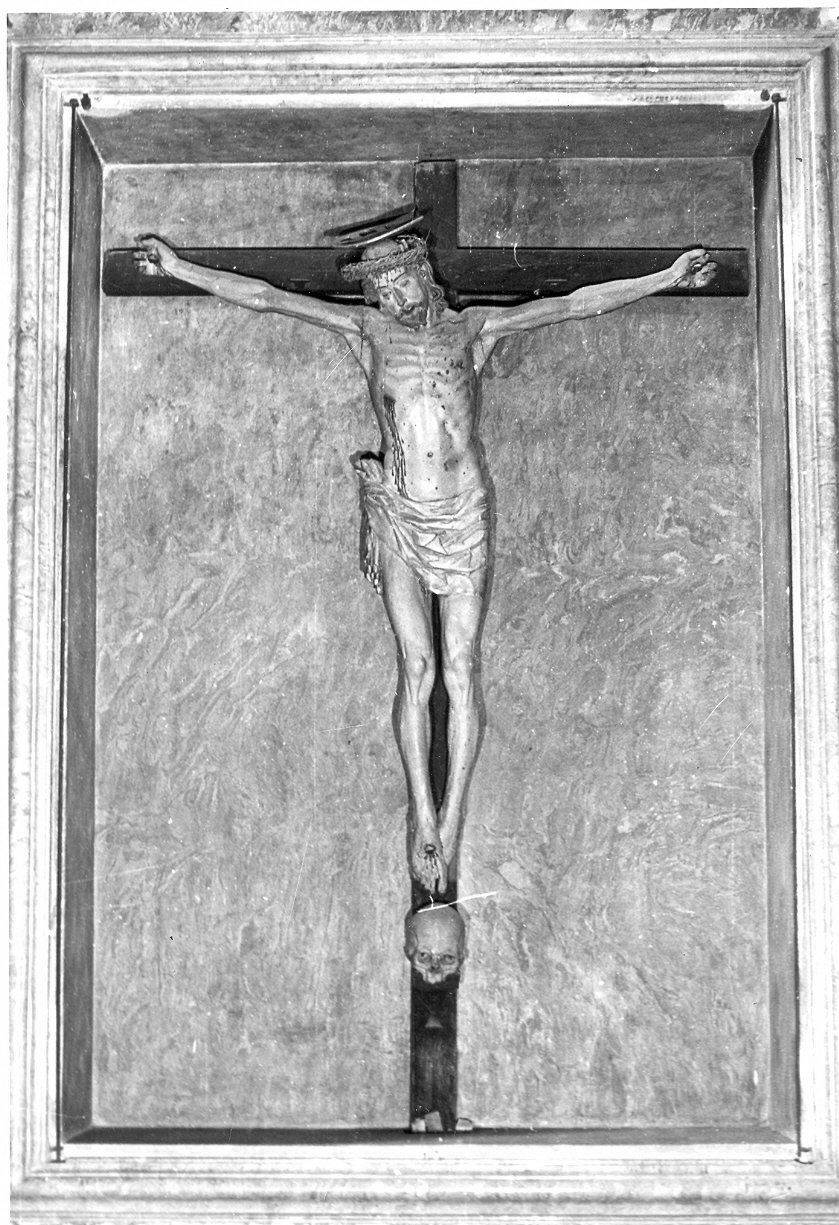 crocifisso, elemento d'insieme - bottega italiana (sec. XVII)