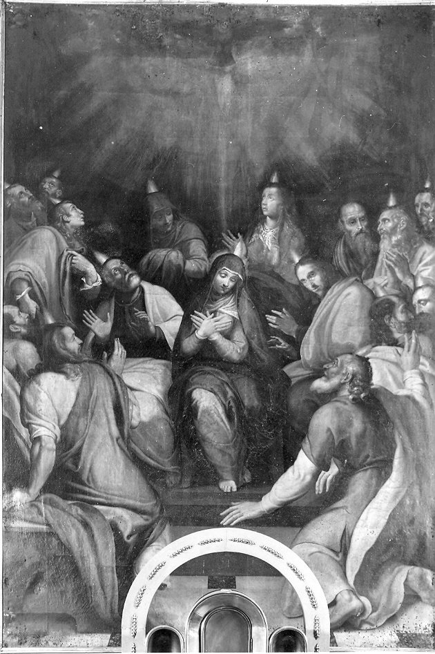 Pentecoste (dipinto, opera isolata) di Cesare Nebbia da Orvieto (attribuito) (sec. XVI)