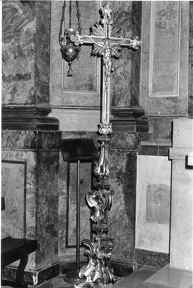 croce processionale, opera isolata - bottega Italia centrale (sec. XVIII)