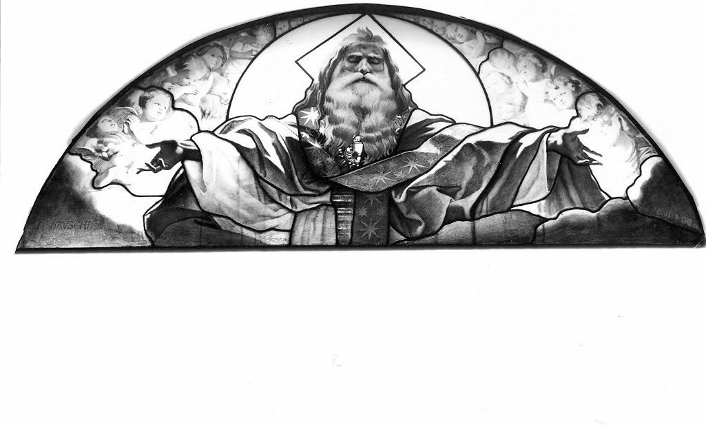 Dio Padre e angeli (vetrata, elemento d'insieme) di Bruschi Domenico (attribuito) (sec. XIX)