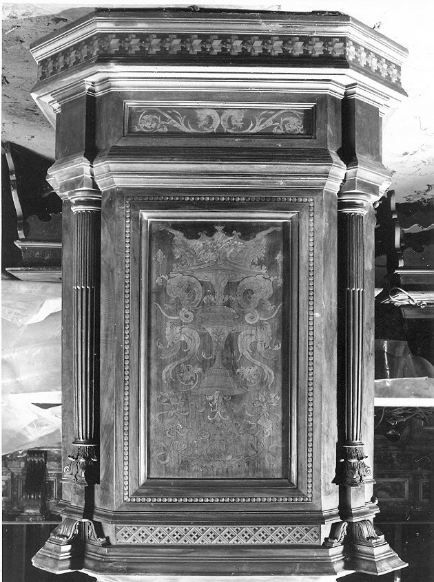 decorazione a intarsio, elemento d'insieme - bottega umbra (sec. XX)