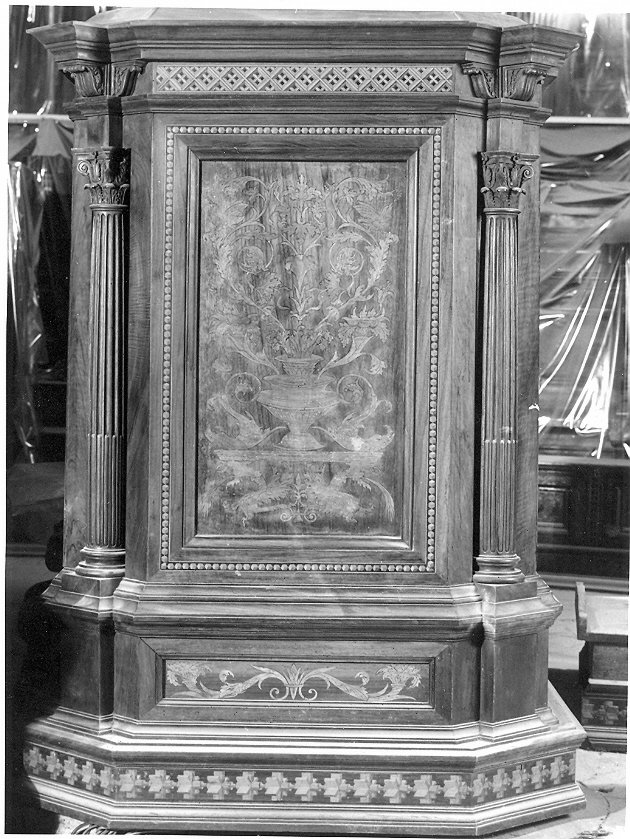 decorazione a intarsio, elemento d'insieme - bottega umbra (sec. XX)