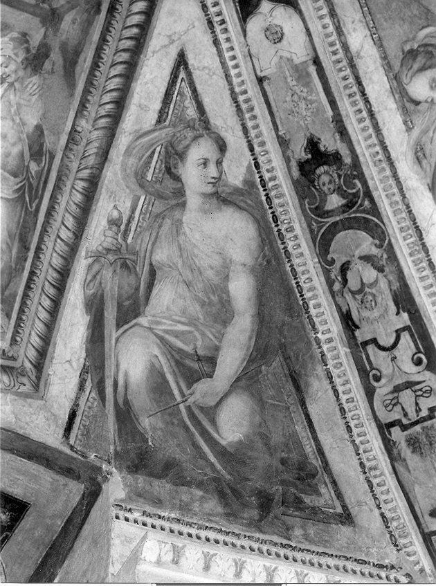 giustizia (dipinto, elemento d'insieme) - ambito Italia centrale (seconda metà sec. XVI)