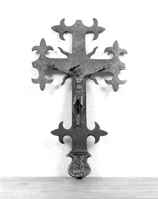 croce processionale, frammento - bottega toscana (sec. XVII)