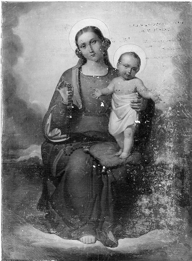 Madonna del Rosario (dipinto, opera isolata) - ambito Italia centrale (inizio sec. XIX)