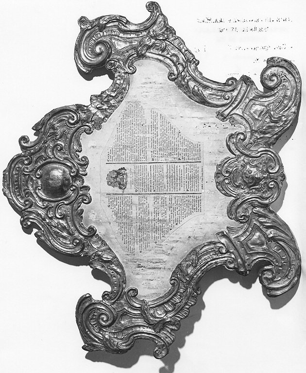 cartagloria, elemento d'insieme - bottega Italia centrale (sec. XVIII)