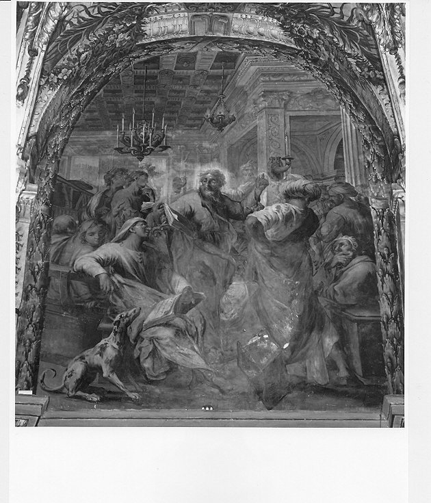 San Paolo predica nel tempio di Antiochia, San Paolo (dipinto, ciclo) di Carlone Giovanni Andrea (attribuito) (sec. XVII)