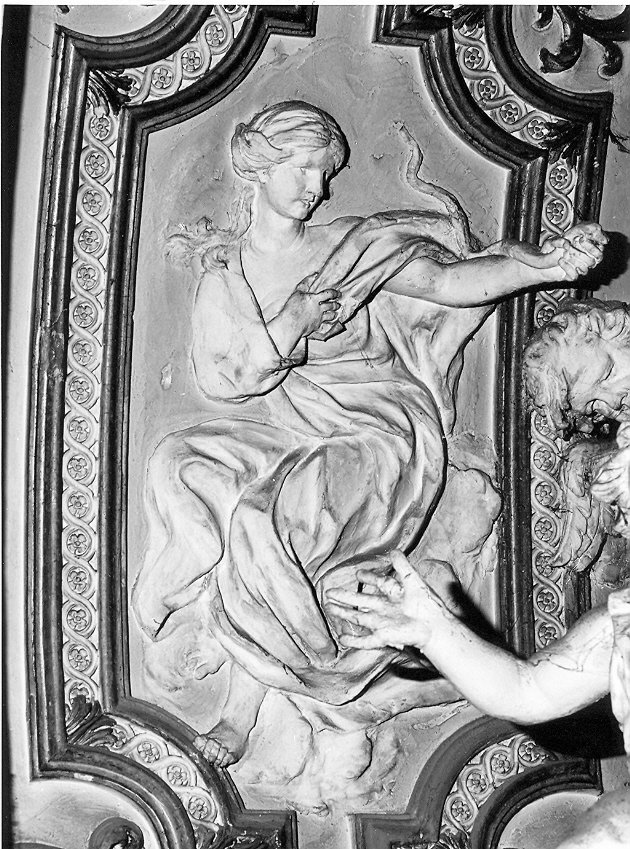 figura femminile allegorica, figura femminile (rilievo, elemento d'insieme) di Regnaud Jean detto Giovanni di Sciampagna (attribuito) (sec. XVII)