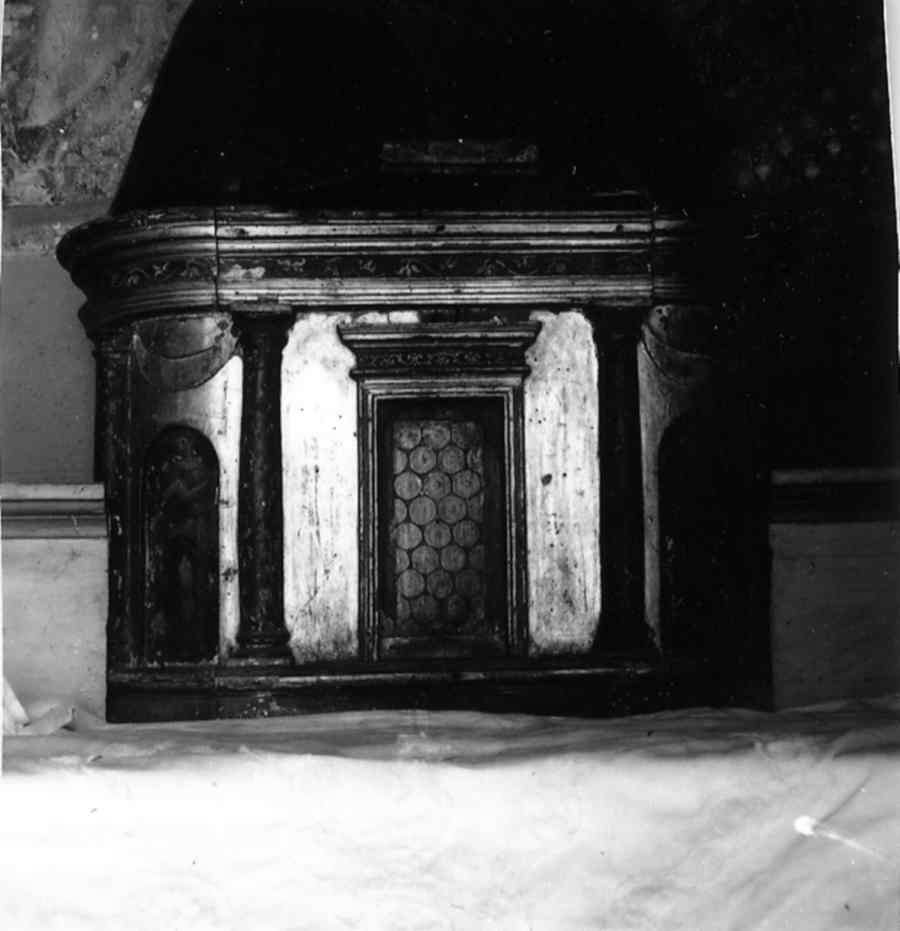 tabernacolo - a tempietto, elemento d'insieme - bottega umbra (fine/inizio secc. XVI/ XVII)