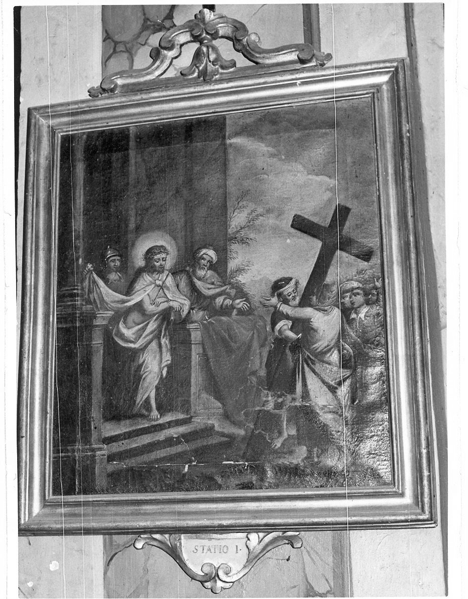 stazione I: Gesù condannato a morte (dipinto, elemento d'insieme) - ambito Italia centrale (sec. XVIII)