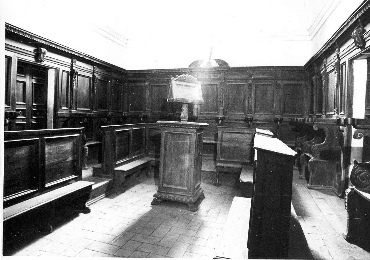 stalli del coro, insieme - bottega Italia centrale (fine sec. XVIII)