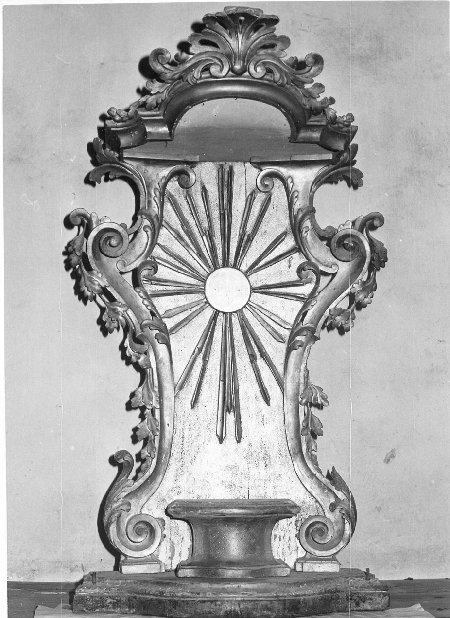 tronetto per esposizione eucaristica, opera isolata - bottega Italia centrale (sec. XVIII)