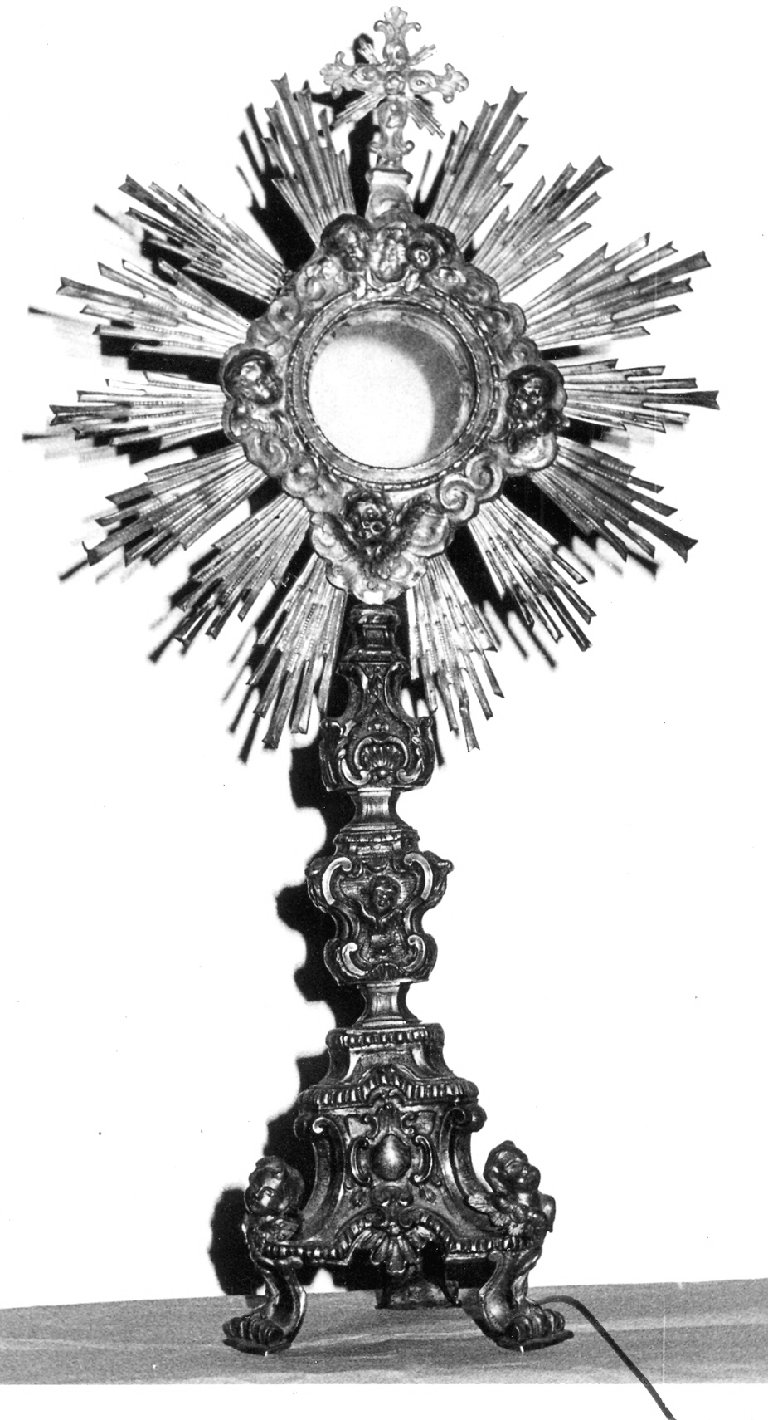 ostensorio - a raggiera, opera isolata - bottega Italia settentrionale (sec. XVIII)