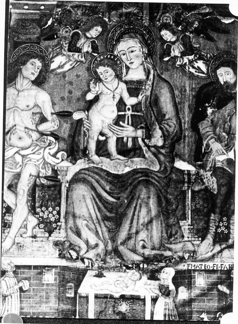 Madonna in trono con Bambino e Santi (dipinto, opera isolata) di Gregorio Teutonico (attribuito) (sec. XV)