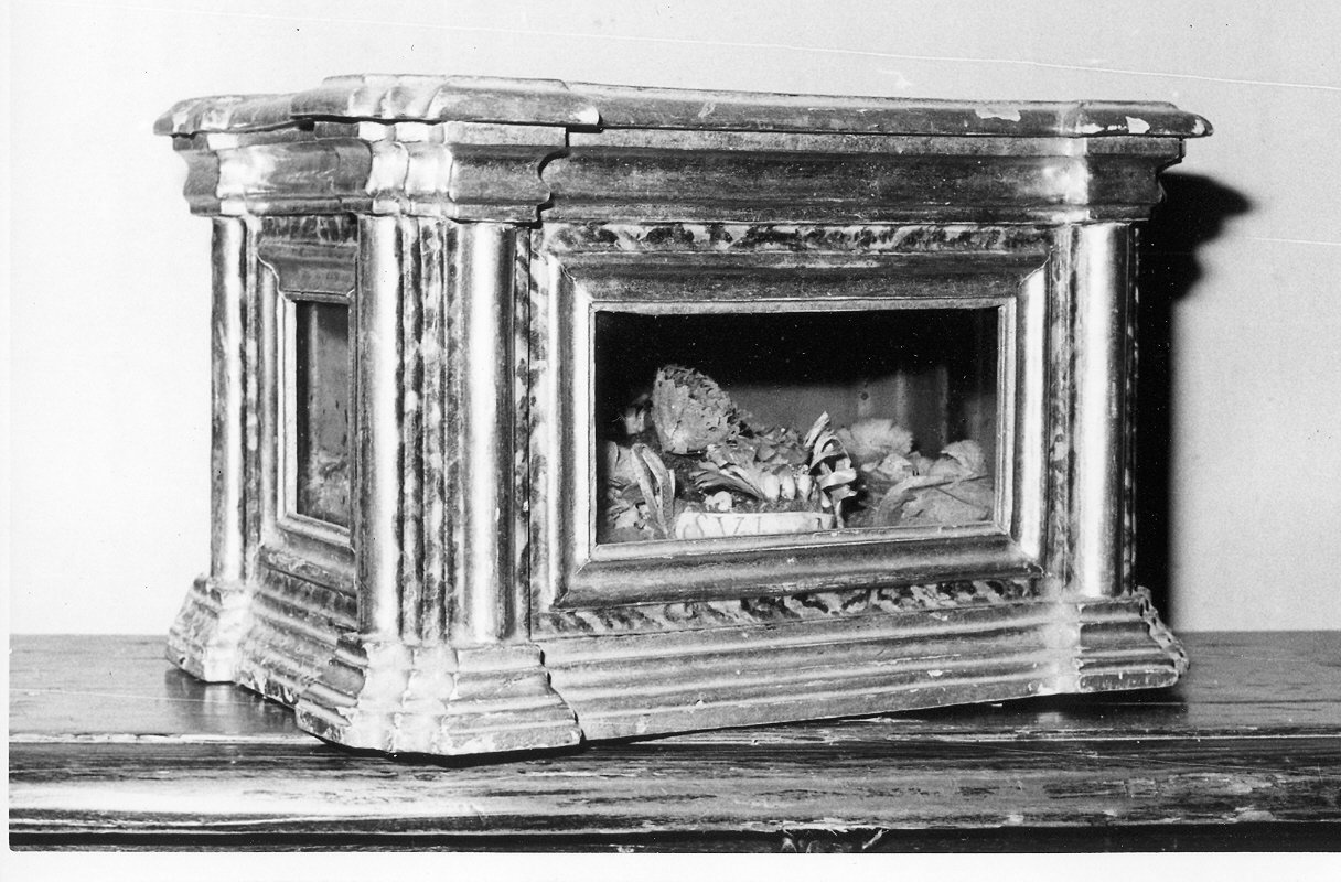 reliquiario a teca - a cassetta, opera isolata - bottega umbra (sec. XVII)