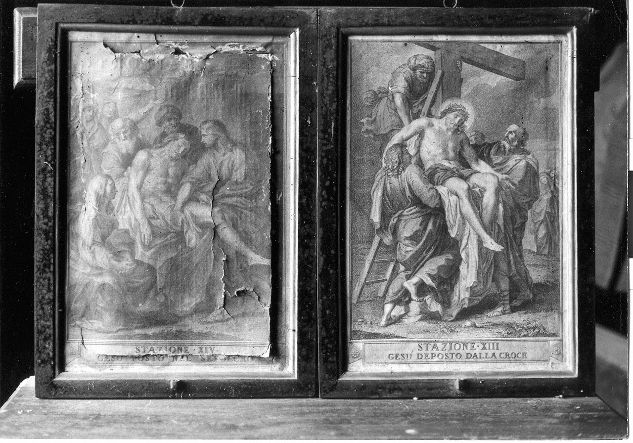 stazione XIII: Gesù deposto dalla croce (Via Crucis, elemento d'insieme) - ambito Italia centrale (sec. XVIII)