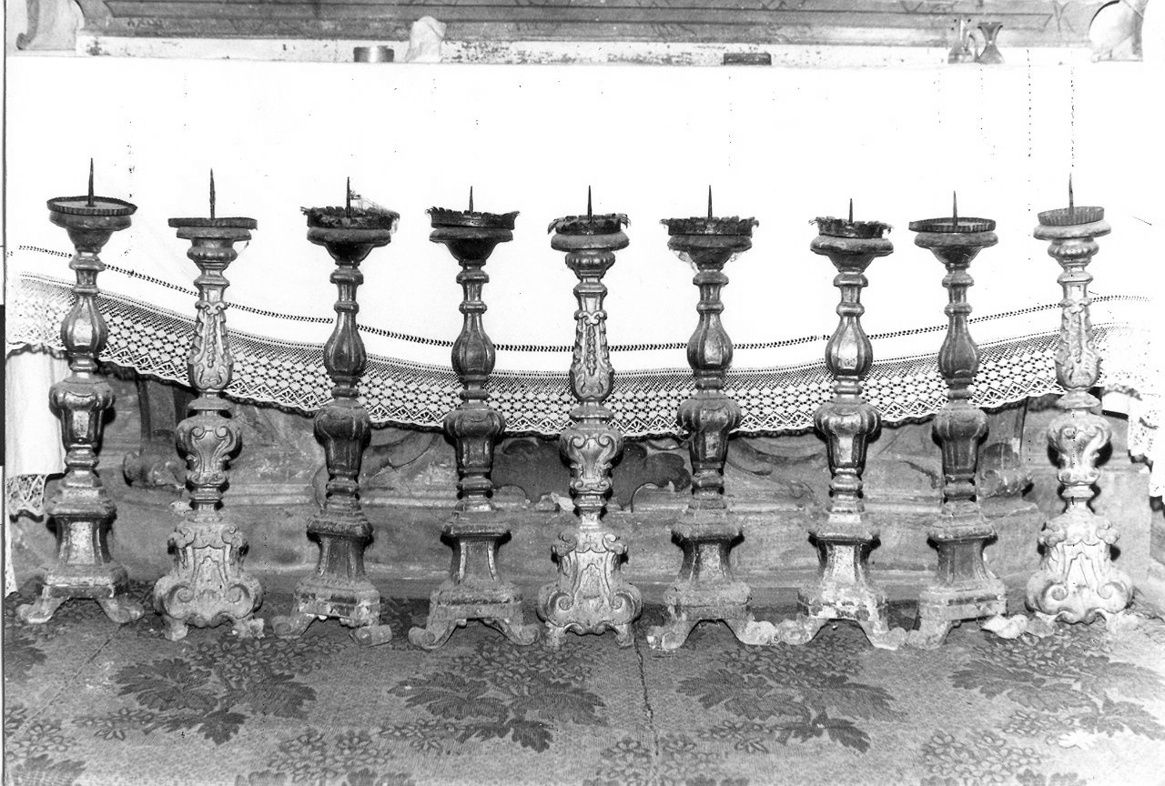 candeliere d'altare, opera isolata - bottega umbra (sec. XVIII)