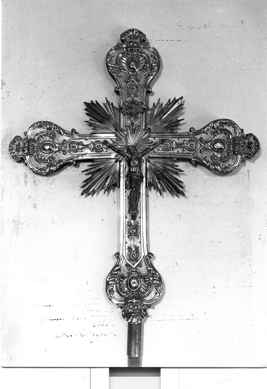 croce processionale, opera isolata - bottega umbra (sec. XVIII)