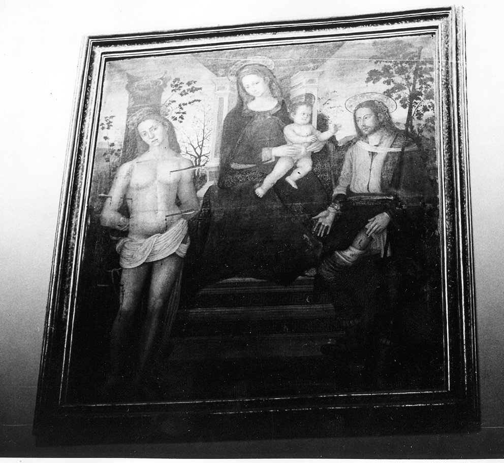 Madonna con Bambino e altri personaggi (dipinto, opera isolata) - ambito umbro (prima metà sec. XVI)