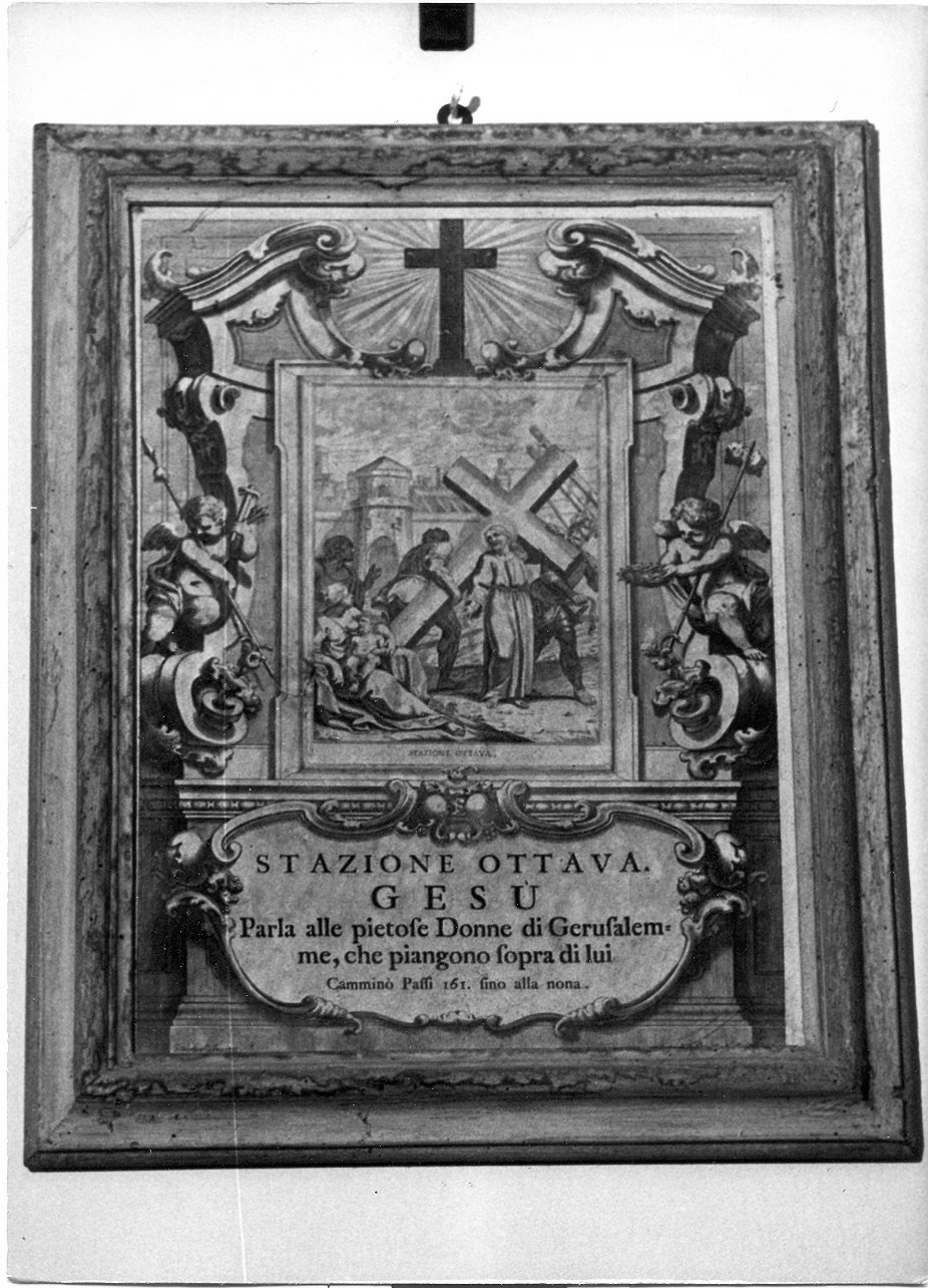 stazione VIII: Gesù consola le donne di Gerusalemme (Via Crucis, elemento d'insieme) - ambito Italia centrale (sec. XVIII)