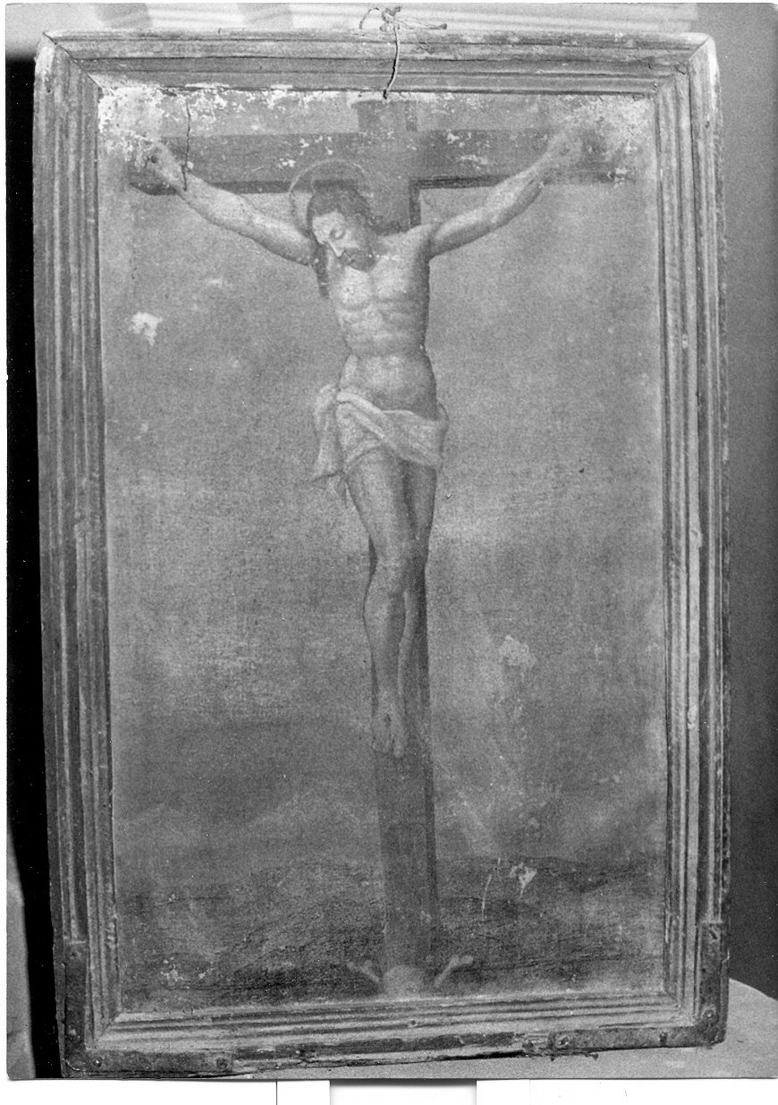 crocifissione (stendardo processionale, opera isolata) - ambito Italia centrale (sec. XVI)