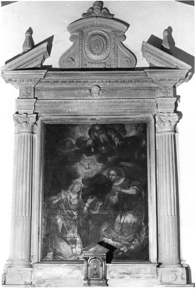 mostra d'altare, insieme - bottega Italia centrale (sec. XVII)