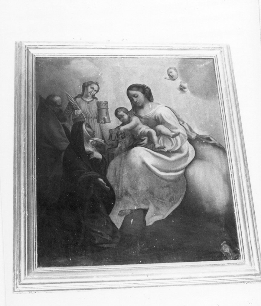 Madonna con Bambino e altri personaggi (dipinto, opera isolata) - ambito Italia centrale (sec. XVIII)