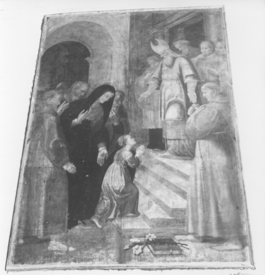 presentazione di Maria Vergine al tempio (dipinto, opera isolata) - ambito umbro-laziale (fine sec. XVI)