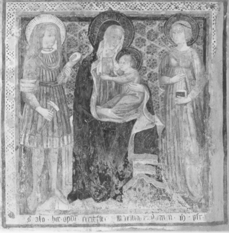 Madonna in trono con Bambino e Santi (dipinto, complesso decorativo) - ambito umbro-laziale (prima metà sec. XV)