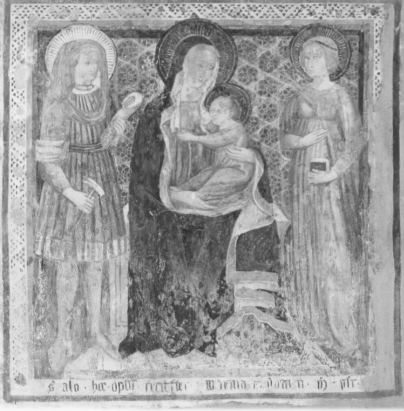 Madonna in trono con Bambino e Santi (dipinto, complesso decorativo) - ambito umbro-laziale (metà sec. XV)