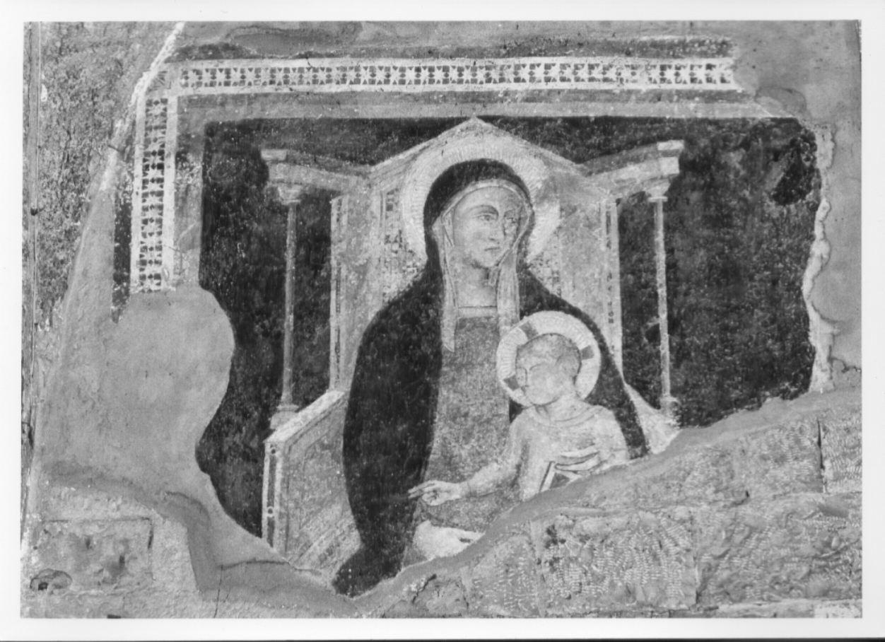Madonna in trono con Bambino (dipinto, complesso decorativo) - ambito umbro-laziale (ultimo quarto sec. XIV)