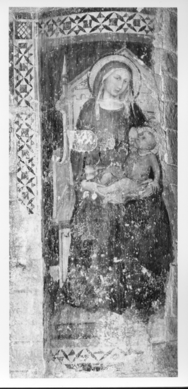 Madonna del latte, Madonna con Bambino (dipinto, complesso decorativo) di Maestro di Fossa (attribuito) (secondo quarto sec. XIV)