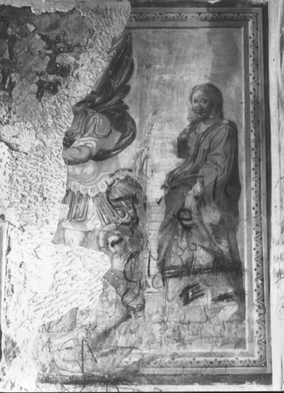 San Michele arcangelo e Santa Barbara (dipinto, complesso decorativo) - ambito umbro (seconda metà sec. XVI)