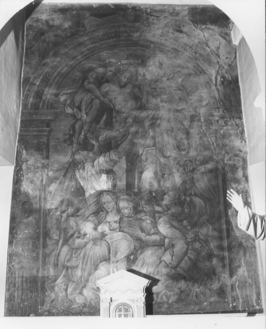 deposizione di Cristo dalla croce (dipinto, opera isolata) di Angelucci Fabio di Gaspare (attribuito) (sec. XVI)