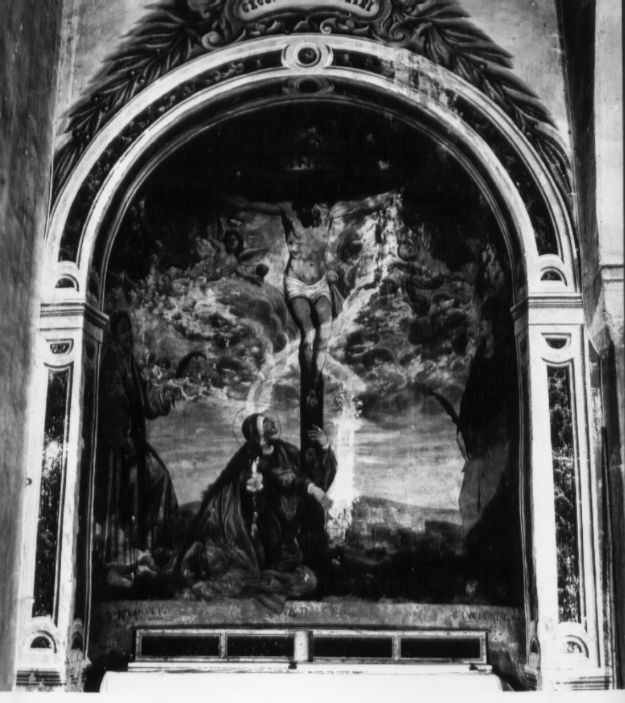 Cristo crocifisso tra Santi (dipinto, opera isolata) - ambito Italia centrale (sec. XVII)